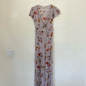 Purple Floral Maxi Dress